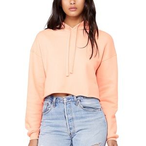 BELLA+CANVAS Women’s Cropped Fleece Hoodie. Size Small. Color Peach.